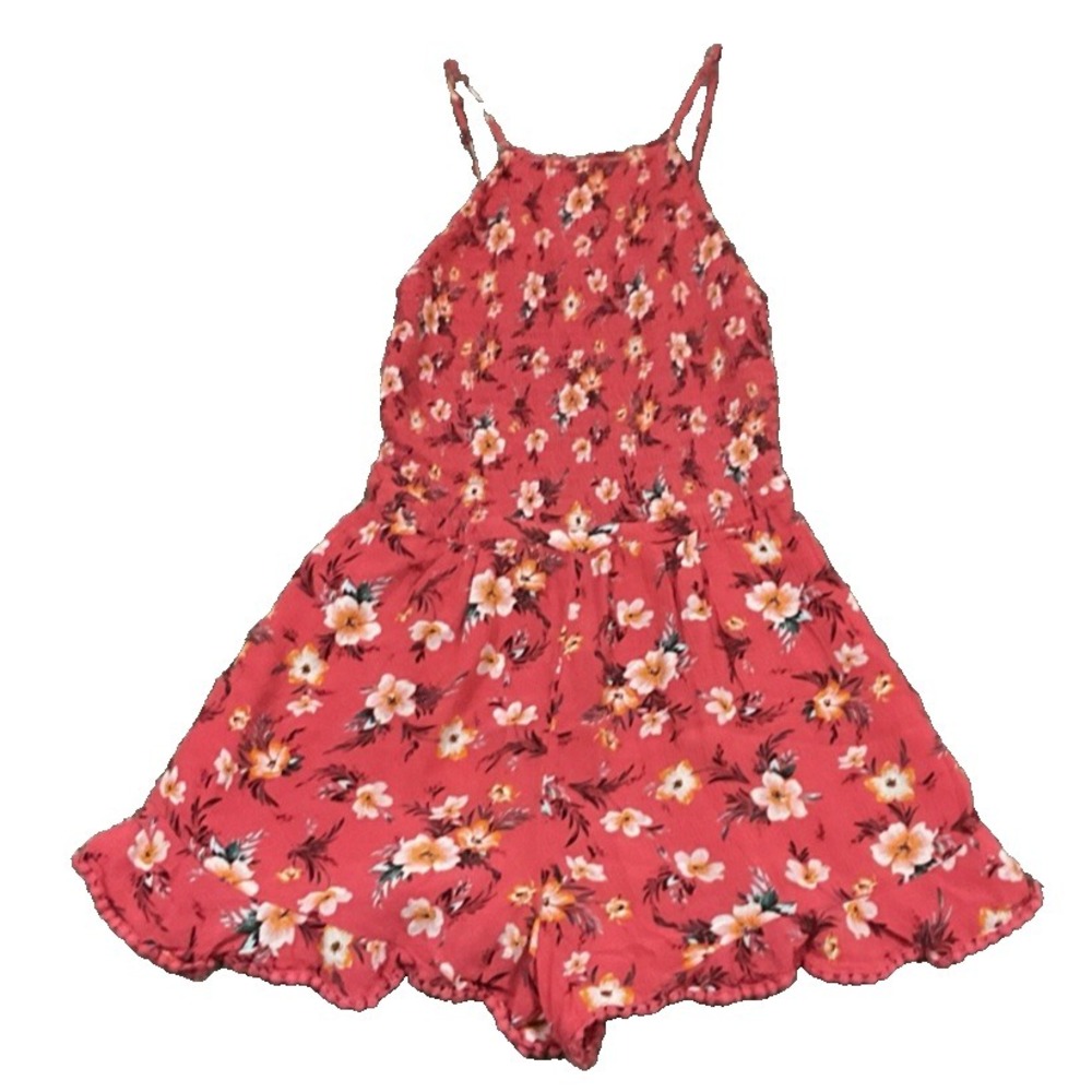 American Eagle‎ Floral Poppy Halter Dress Dark Pink Boho festival beach XS Sz 6